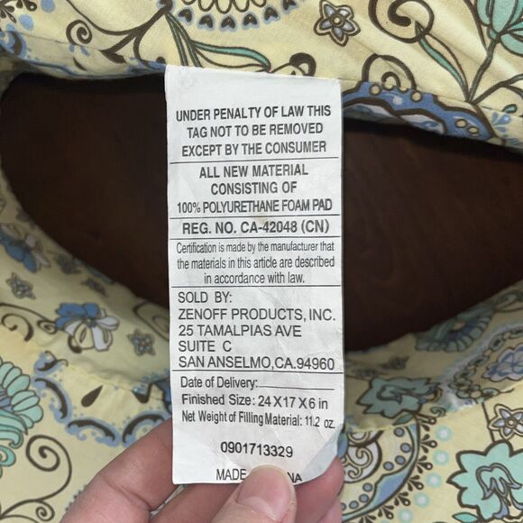 My Brest Friend Original Nursing Pillow for Breastfeeding, Yellow & Blue Paisley - Picture 7 of 10